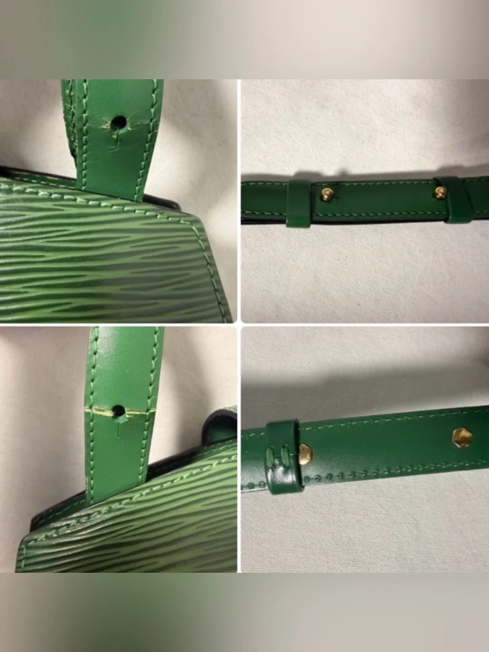 Louis Vuitton Cluny Green Epi Leather Shoulder Bag Vintage with Dust Bag